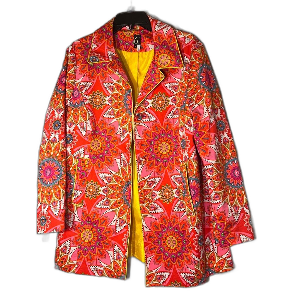 Vibrant Pink Floral-Print Jacket - Brand:6 by Six